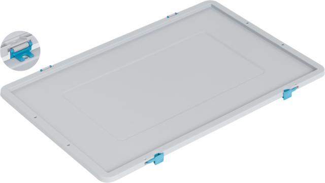 Víko Logiline 6400.032.950 šedé, 2 výklopné uzávěry, 2 panty